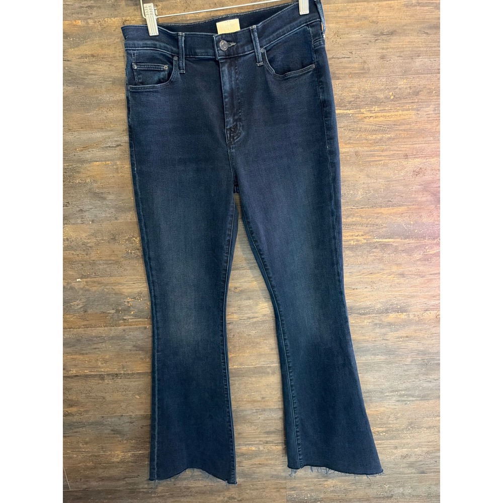 Mother The Weekender Fray High Rise Flare Jeans Chip On My Shoulder 29